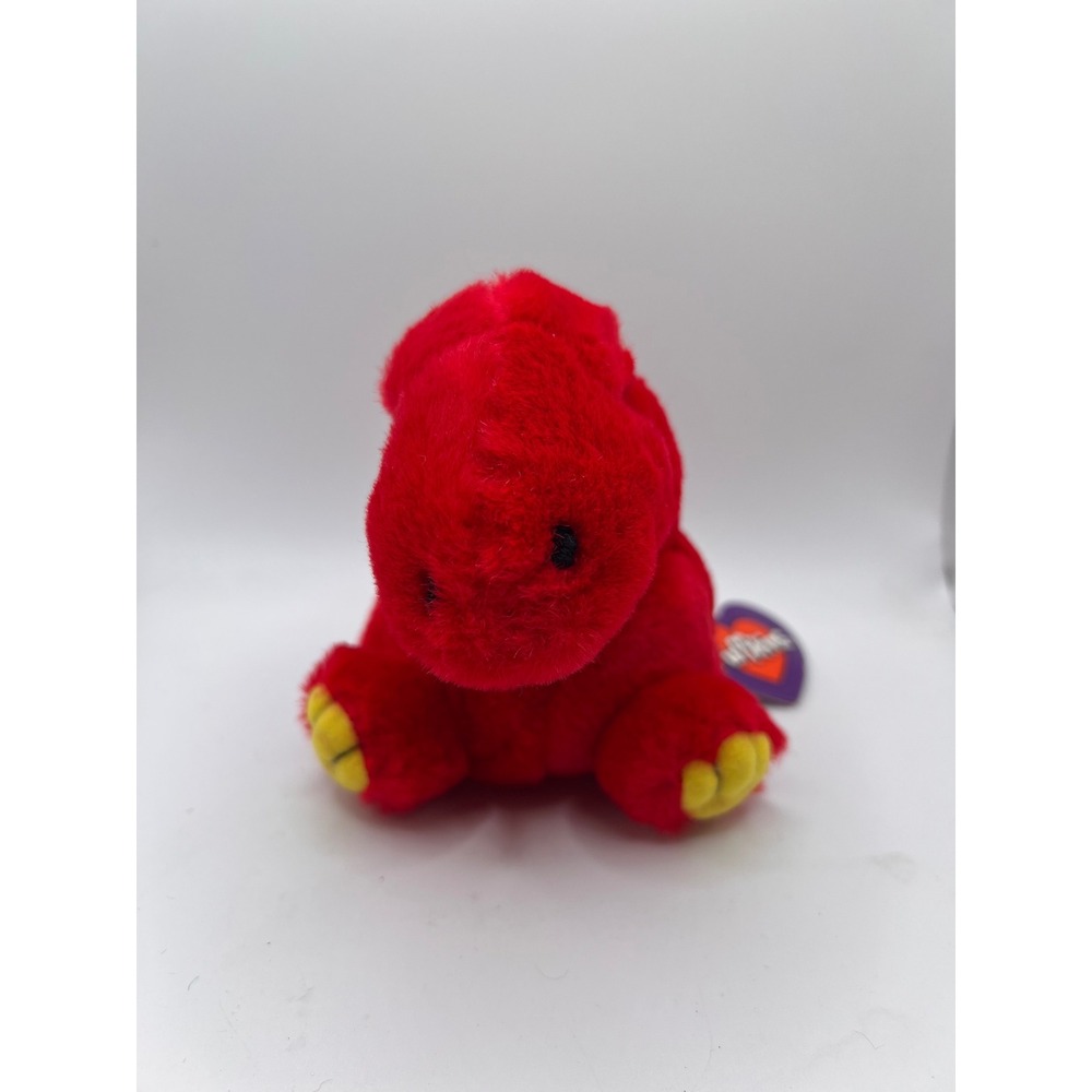 Vintage Drake The Red Dinosaur Swibco Puffkins With Hang Tag 1990s Stuffies